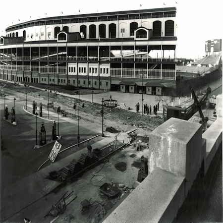 Rooftop view of Wrigley Field at Addison and Sheffield in 1937